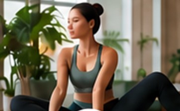 Mulher praticando exercício de bem-estar
